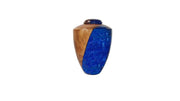 Handcrafted Epoxy & Wood Jaar Shaped Memorial Urn - Wooden Cremation Urn - Personalized Keepsake Urn - Remembrance Urn 320Cu Blue.