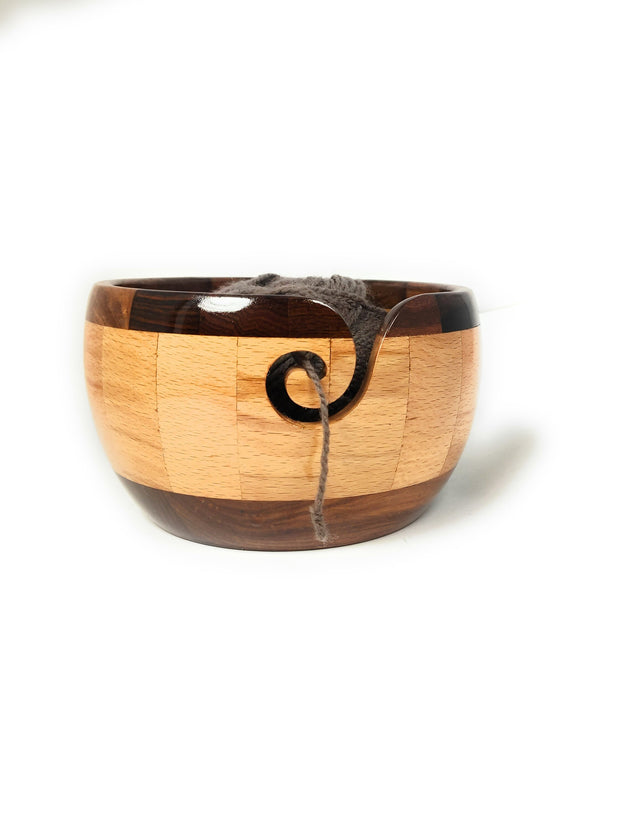 Beechwood Crafted Yarn Bowl - Yarn Holder for Crochet and Knitting Functional Art for Knitters and Crocheters