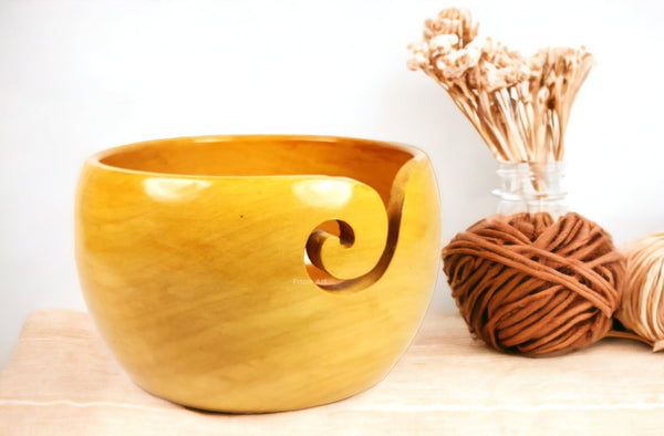 Haldina Wood Crafted Yarn Bowl - Yarn Holder for Crochet and Knitting Functional Art for Knitters and Crocheters