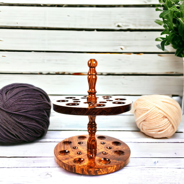 Handcrafted Wooden Crochet Stand - Yarn Organizer and Tension Keeper Handmade Premium quality rosewood crochet holder I stand