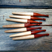 Handmade premium quality Maple and Red wood crochet hooks set of 07assorted size 3.5m to 10mm